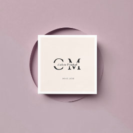 Modern minimal monogram pappersservett