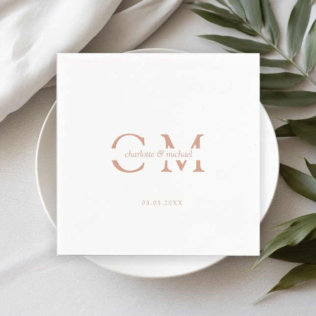 Modern minimal monogram pappersservett (Skapare uppladdad)