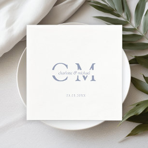 Modern minimal monogram pappersservett