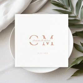 Modern minimal monogram pappersservett