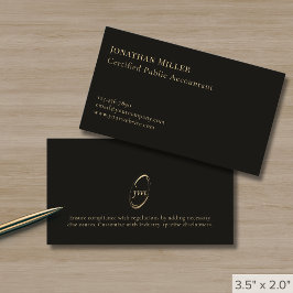 Modern Minimal Monogram Visitkort