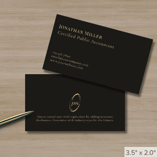 Modern Minimal Monogram Visitkort