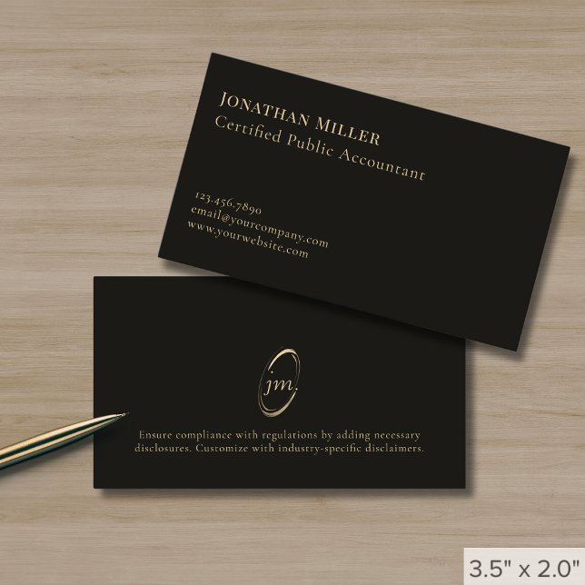 Modern Minimal Monogram Visitkort (Skapare uppladdad)