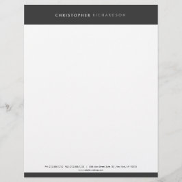 MODERN & MINIMAL Mörk Grått Letterhead Brevhuvud