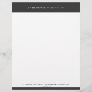 MODERN & MINIMAL Mörk Grått Letterhead Brevhuvud