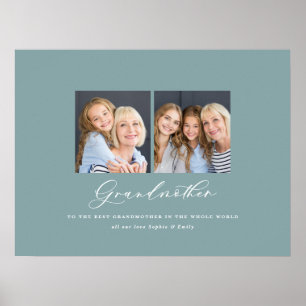Modern minimal mormor med flera fotoskript poster