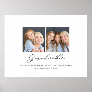 Modern minimal mormor med flera fotoskript poster