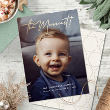 Modern Minimal Munter Guld Jul Fotokort