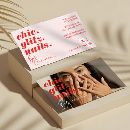 Modern Minimal Nail Salon Affärs Foto Bild Visitkort