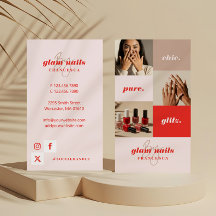 Modern Minimal Nail Salon Affärs Foto Collage