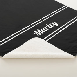 Modern Minimal Namnskylt i svart och vitt med init