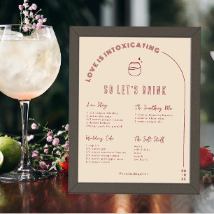 Modern minimal   Namnteckning dryck i briden & gro Poster