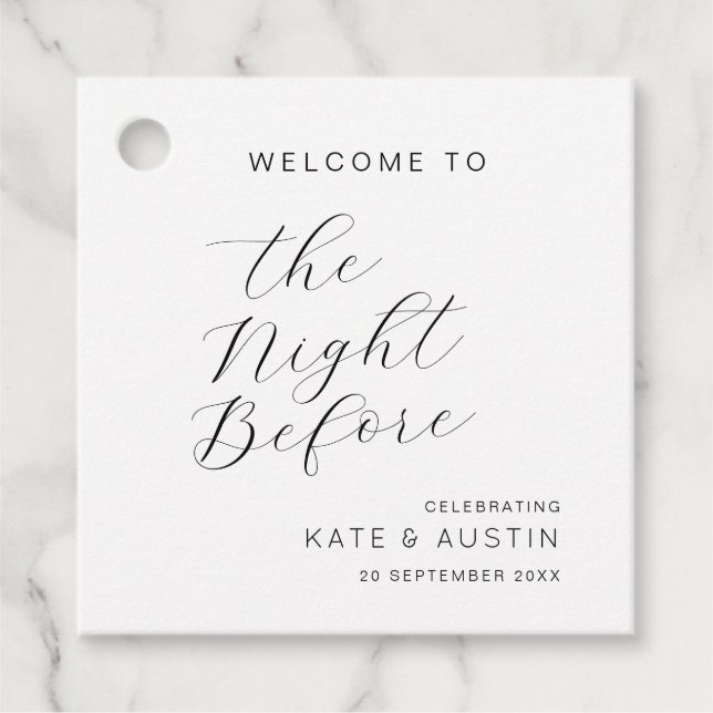Modern minimal natt före gåvor etiketter (Framsida)