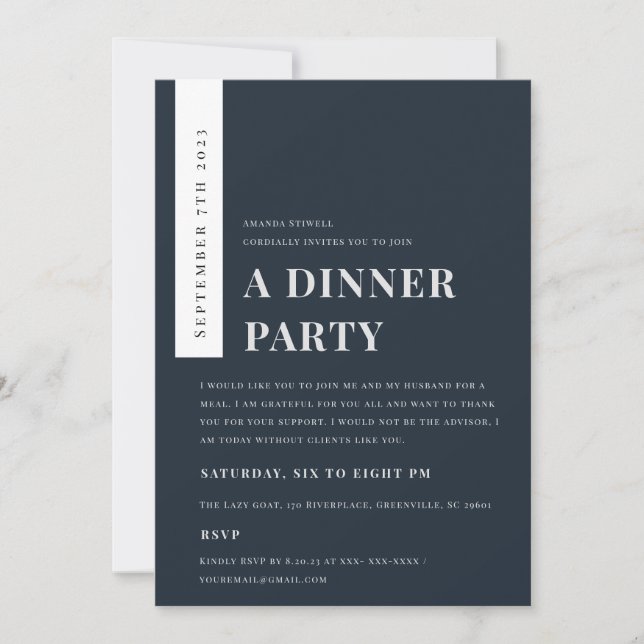 Modern Minimal Navy Kraft Konferens Event Logotyp Inbjudningar (Framsida)