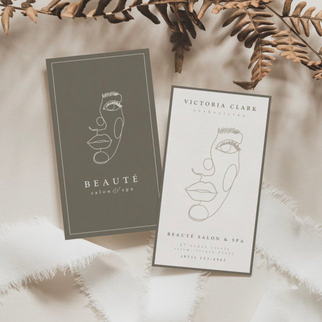 Modern minimal Neutralt Salon & Spa Visitkort (Skapare uppladdad)