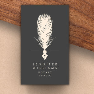 Modern minimal notarius publicus Quill Feather G Visitkort