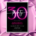 Modern minimal nyans Rosa Trettio skript födelseda Inbjudningar<br><div class="desc">Den här födelsedagsinbjudan kombinerar klassisk svart och vit färg med intensiv rosa,  inklusive en nyliknande rosa "30". Det är en minimal design som är enkel och roligt för att fira milstolpen. Baksidan innehåller ett område för en QR-kod för OSANS svar. Skapat av Farmhouse Press.</div>