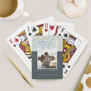 Modern, minimal och Elegant Grått 2-tonfoto Casinokort