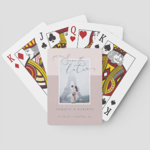 Modern, minimal och Elegant Rosa två tonfoto Casinokort