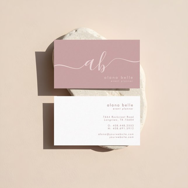 Modern, minimal och sofistikerad skriptmonogram visitkort (Modern, Minimal & Sophisticated Script Monogram Business Card)