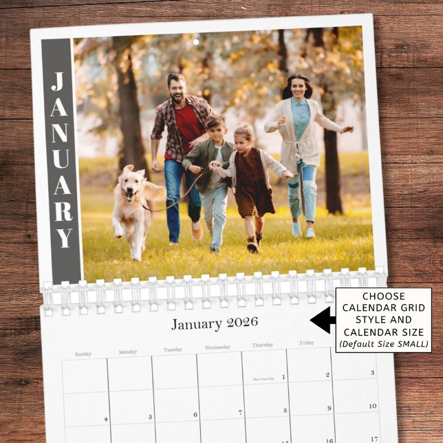 Modern Minimal One Photo Per Month Kalender (Skapare uppladdad)