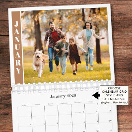 Modern Minimal One Photo Per Month Terracotta Kalender