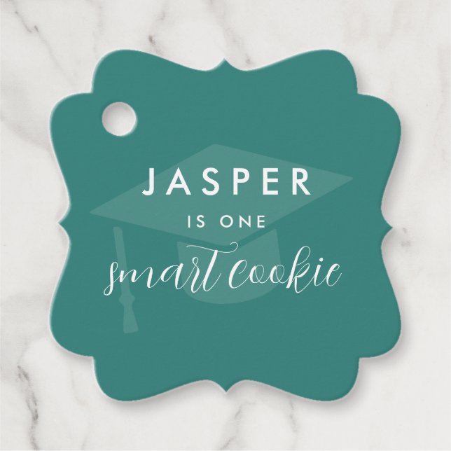 Modern Minimal One Smart Cookie Graduation Party Gåvor Etiketter (Framsida)