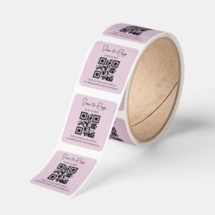modern minimal osa av rosa, fyrkod bröllop fyrkantigt klistermärke