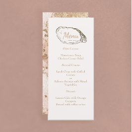 Modern Minimal Oyster Pearl Beach Wedding Meny