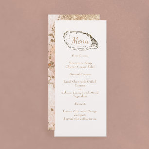 Modern Minimal Oyster Pearl Beach Wedding Meny
