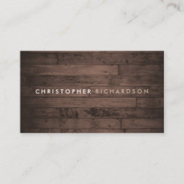 MODERN & MINIMAL PÅ RUSTISK BROWN WOOD VISITKORT