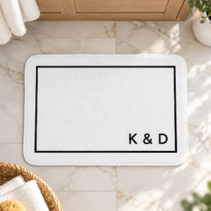 Modern Minimal Par Monogram Husvärmning Badrumsmatta