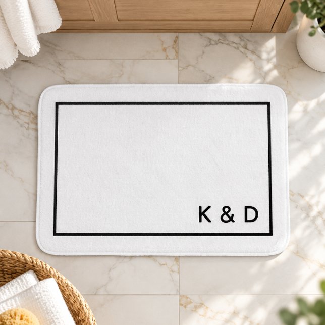 Modern Minimal Par Monogram Husvärmning Badrumsmatta (Skapare uppladdad)