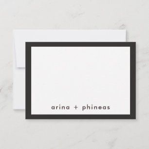 Modern Minimal-pars Tackkort Black White Anteckningskort