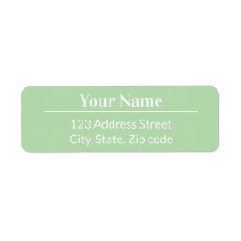 Modern Minimal Pastel Light Green Name Address Returadress Etikett