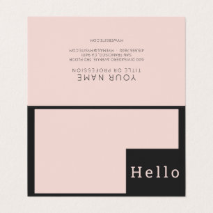 Modern minimal Pastel Rosa & Black Hej Business Visitkort