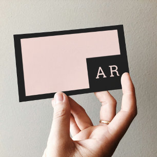 Modern minimal Pastel Rosa & Black Hej Business Visitkort