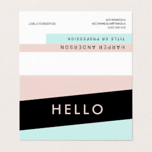 Modern minimal Pastel-Rosa och Mint-Hej Visitkort