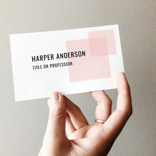 Modern minimal Pastel Rosa Square-Affärskort Visitkort