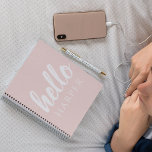 Modern minimal pastellRosa Hej och du Namn Anteckningsbok<br><div class="desc">Modern minimal pastellRosa Hej och du Namn</div>