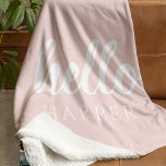 Modern minimal pastellRosa Hej och du Namn Fleecefilt<br><div class="desc">Modern minimal pastellRosa Hej och du Namn</div>