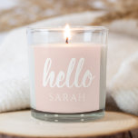 Modern minimal pastellRosa Hej och du Namn Fyrkantigt Klistermärke<br><div class="desc">Modern minimal pastellRosa Hej och du Namn</div>