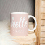 Modern minimal pastellRosa Hej och du Namn Kaffemugg<br><div class="desc">Modern minimal pastellRosa Hej och du Namn</div>