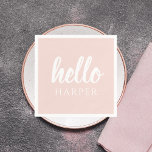Modern minimal pastellRosa Hej och du Namn Pappersservett<br><div class="desc">Modern minimal pastellRosa Hej och du Namn</div>