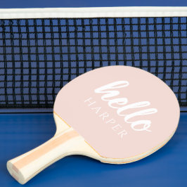 Modern minimal pastellRosa Hej och du Namn Pingisracket