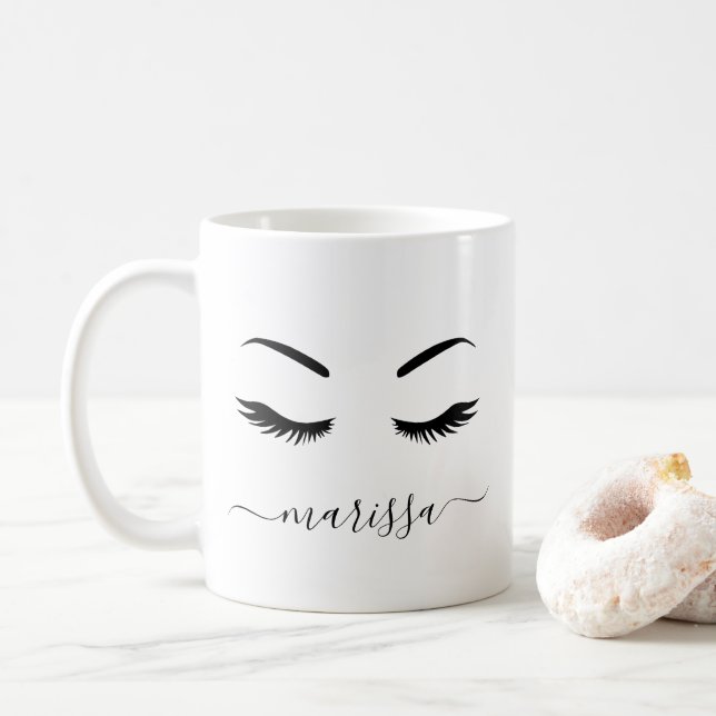 Modern minimal Personlig Lash Cute Kaffemugg (Med munk)