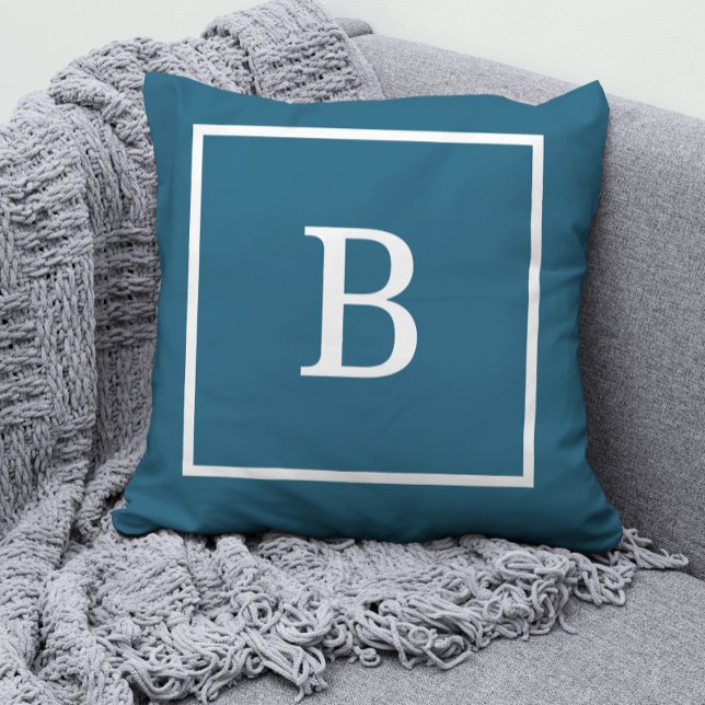 Modern Minimal Personlig Monogram Ram Kudde (Skapare uppladdad)