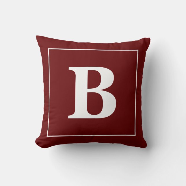 Modern Minimal Personlig Monogram Ram Kudde (Framsida)