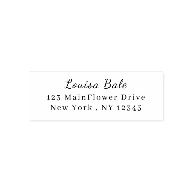 Modern Minimal | Personlig Namn Returadress Självfärgande Stämpel (Design)
