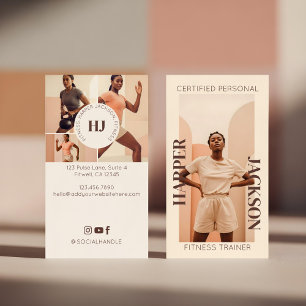 Modern Minimal Personlig Tränare Bilder & Monogram Visitkort